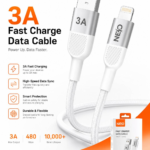 NEO Ultra Flow Cable USB A To Lightning 3A White 1M