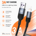NEO Ultra Flow Cable USB A To Lightning 3A Black 2M